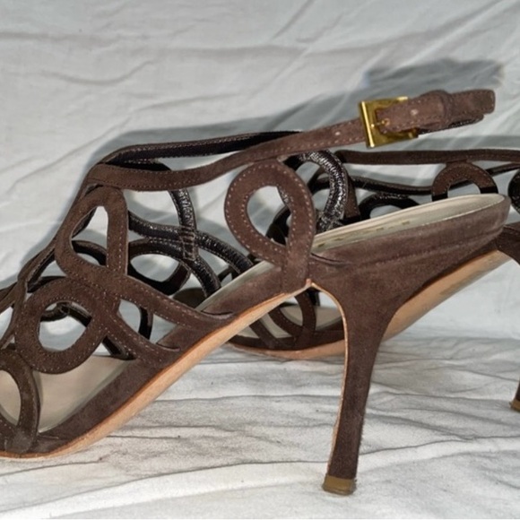 PRADA Brown Suede Stiletto Heels, Sz 41 - Picture 4 of 5